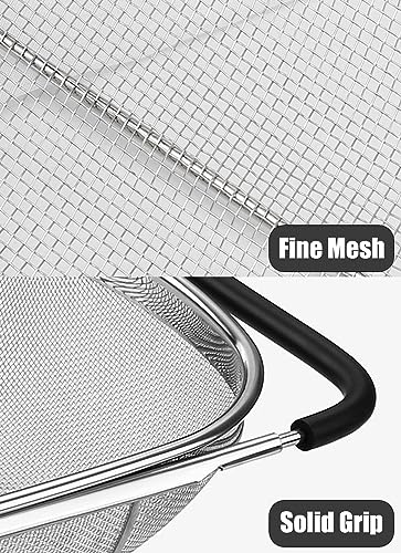 Fine Mesh Colander Over The Sink 6 Quart Stainless Steel Strainer Basket (6 Qt)