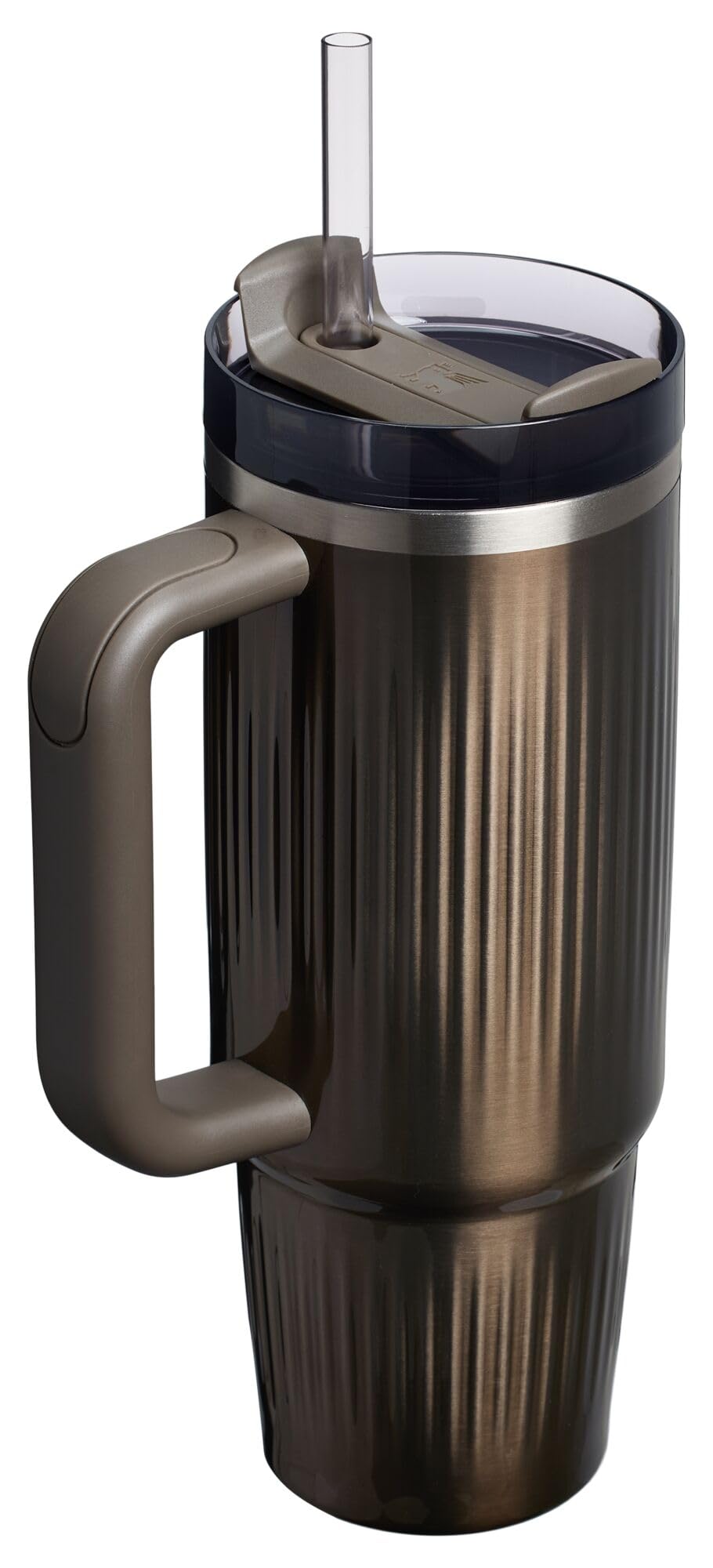 Quencher H2.0 Tumbler with Handle and Straw 30 oz (30 Ounces / Fluted Gunmetal Shine)