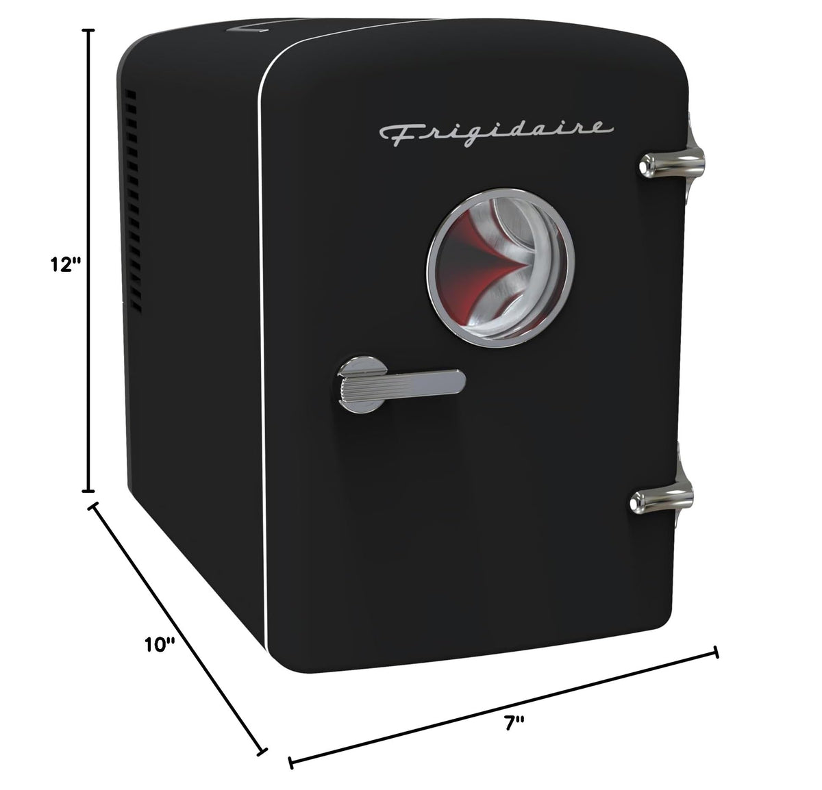 Retro 9 Can Mini Personal Fridge Portable Cooler (Black)