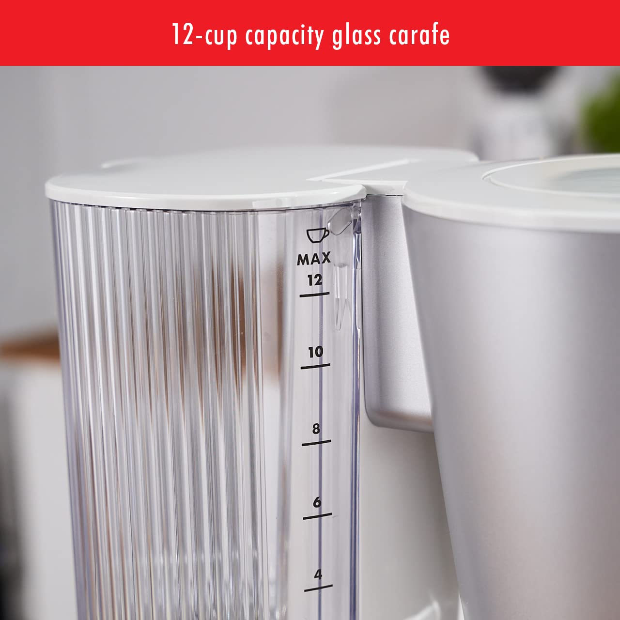 Enfinigy Glass Drip Coffee Maker 12 Cup (Silver)