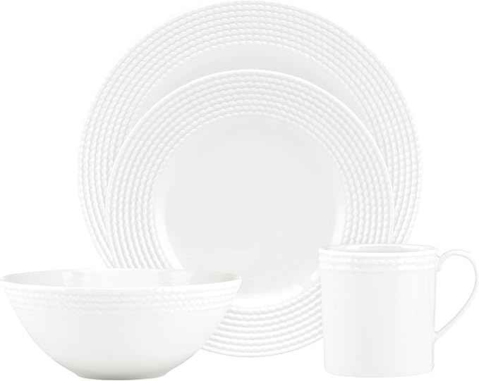 Kate Spade New York Wickford 4-piece Place Setting, 5.4 LB, White