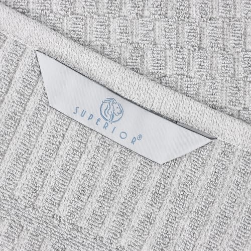 Juno Viscose Cotton Blend Medium Weight Small Towels (12 Piece Washcloth Set / Platinum)