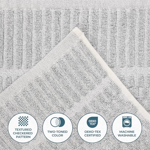 Juno Viscose Cotton Blend Medium Weight Towels (6 Piece Hand Towel Set / Platinum)
