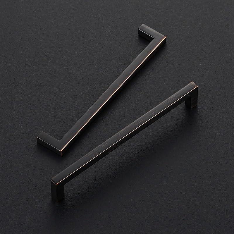 Oil Rubbed Bronze Cabinet Handles Cabinet Pulls 6 (Oil Rubbed Bronze / Flat Black 6-1/4'' Hole Center)