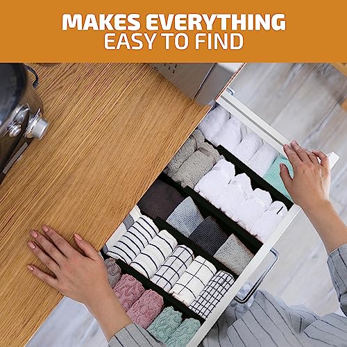 4 Pack Bamboo Drawer Dividers (Black / 2.6-Inch High (4-pk))