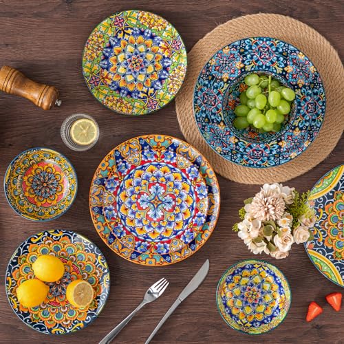 12 Pieces Dinnerware Sets (Service for 4 (12 Pcs) / Bohemian Style)