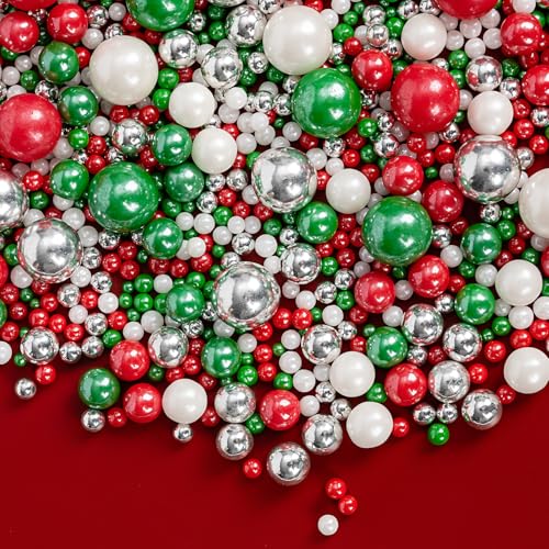 Edible Christmas Sprinkles for Cake Decorating (Christmas Pearl)