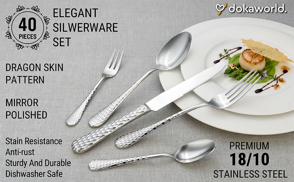 Stainless Steel Flatware (Hammer Design)