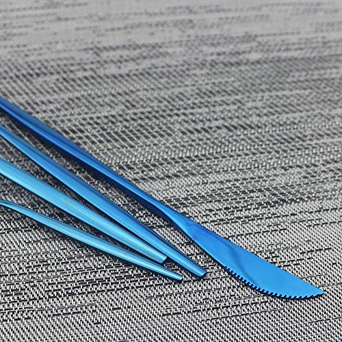 Shiny Blue Silverware Set (Service for 6 / Blue)