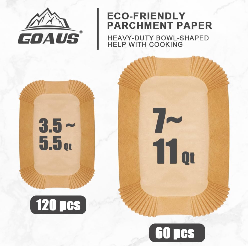 Parchment Paper Liners 60+120 Pcs Combo for Air Fryer Flexbasket Megazone Fit Ninja Foodi DZ071 7 (12 x 8)