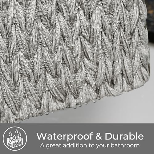Wicker Storage Baskets for Shelves (Gray / 15"L x 11"W x 6¾"H)