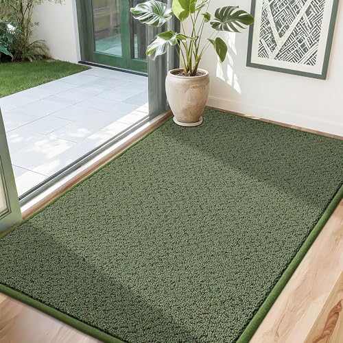 Dirt Trapper Door Mat 32"x48" Non Slip Washable Green