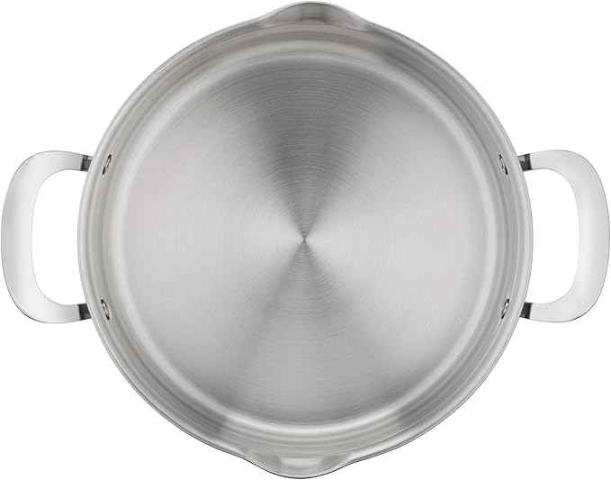 Jamie Oliver by T-fal Cook Smart 10-Piece Cookware Set, Uncoated Stainless Steel, Robust, Fast Heating, Even Cooking, Riveted Handle, Induction safe, Oven and dishwasher safe