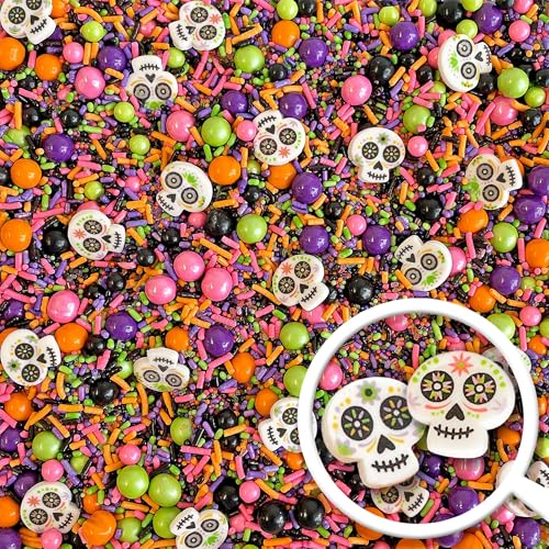 Dia De Los Muertos Sprinkle Mix (Black, Pink, Purple, Lime, Orange)