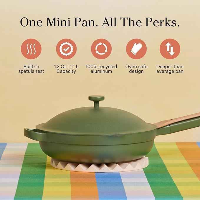 Our Place Mini Cookware Duo | 6-Piece Ceramic Cookware Set with Mini Always Pan & Mini Perfect Pot | Induction & Oven Safe up to 450°F | Nonstick, PFAS-Free Non-Toxic Cookware | Sage