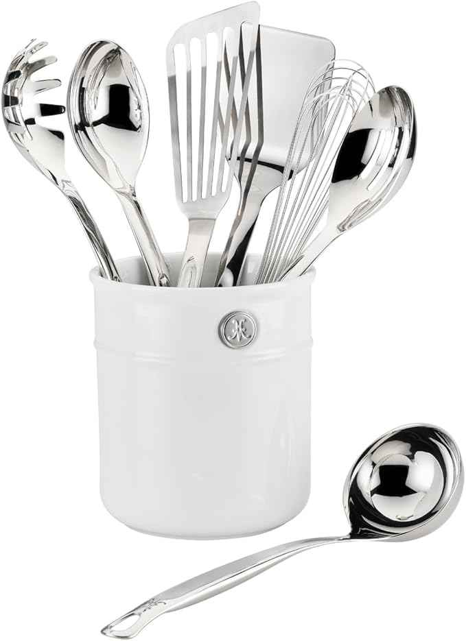 Hestan Provisions, Chef's Tools, Ultimate Set, 8-Piece, Stainless Steel Utensil set with Porcelain Bain Marie