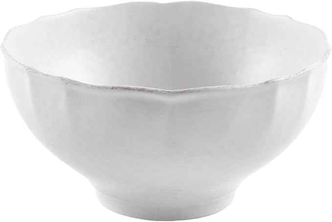 Casafina Ceramic Stoneware 10" x 5", 125 oz Serving Bowl - Impressions Collection, White | Microwave & Dishwasher Safe Dinnerware | Food Safe Glazing | Restaurant Quality Serveware