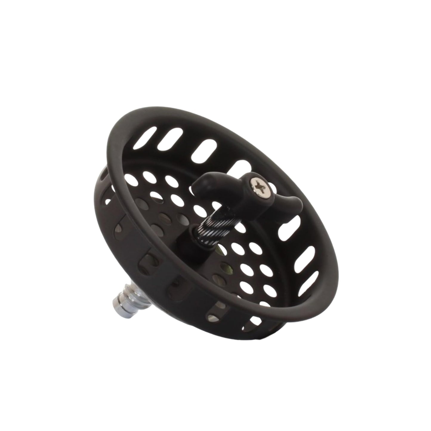 3.5" Sink Drain Assembly with Twist Lock Basket Strainer (Black)