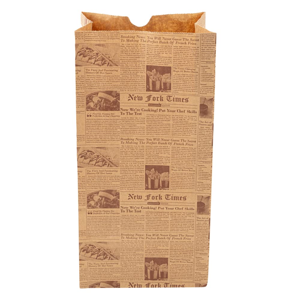 Bag Tek 8 Lb Disposable Lunch Bags 100 Sturdy Take Out Bags (8 lb / Kraft Newsprint)