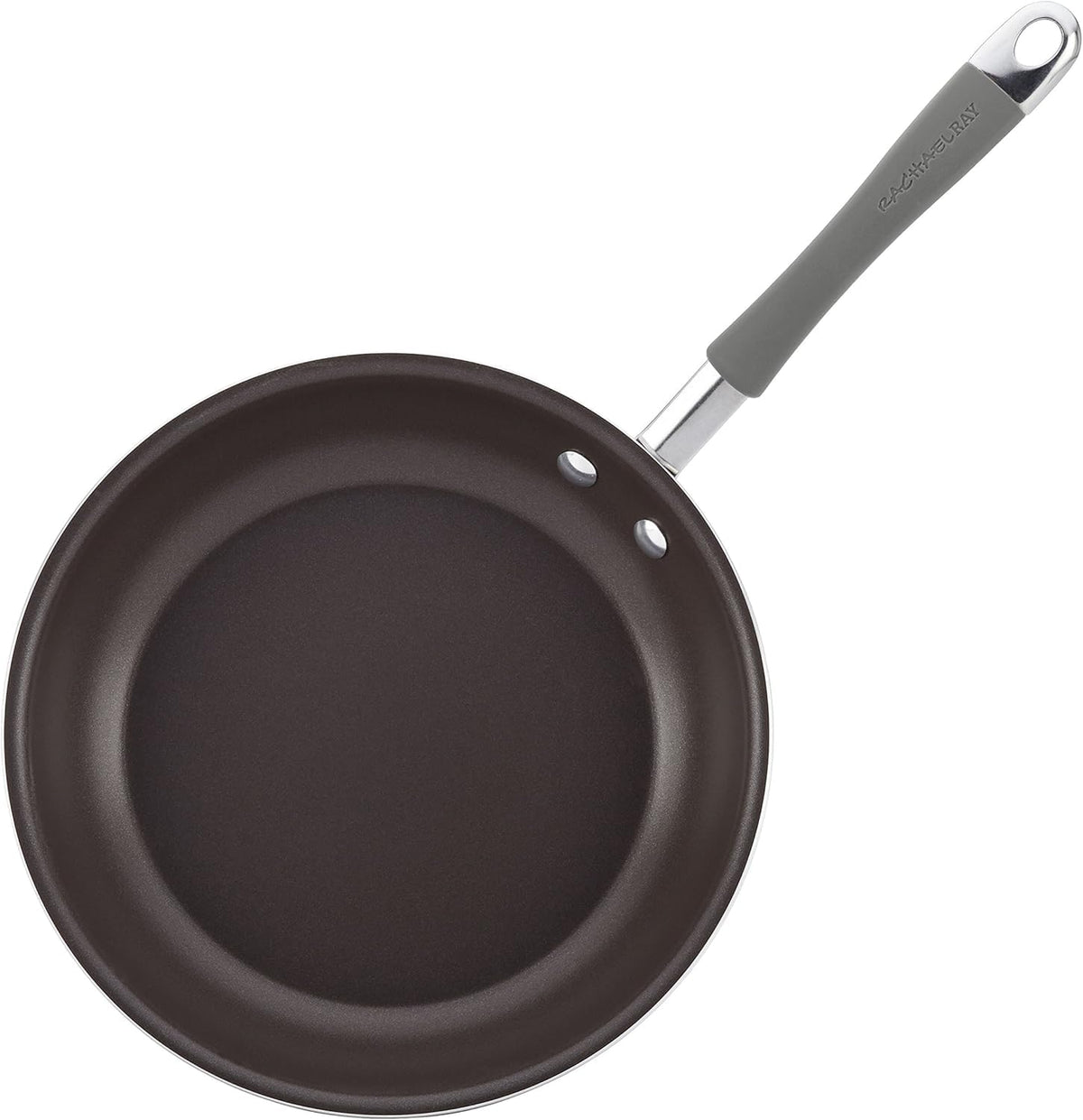 Cucina Nonstick Cookware (Sea Salt Gray / 12 Piece Porcelain Enamel)