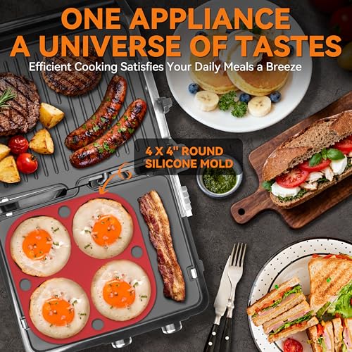 4 slice Panini Press Grill Cheese Sandwich Maker (Silver)