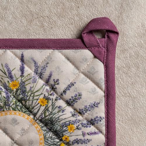 Pot Holders 100% Cotton Potholders (016 - Fanny Lavender / 8" x 8" (Pot Holder Pack of 2))