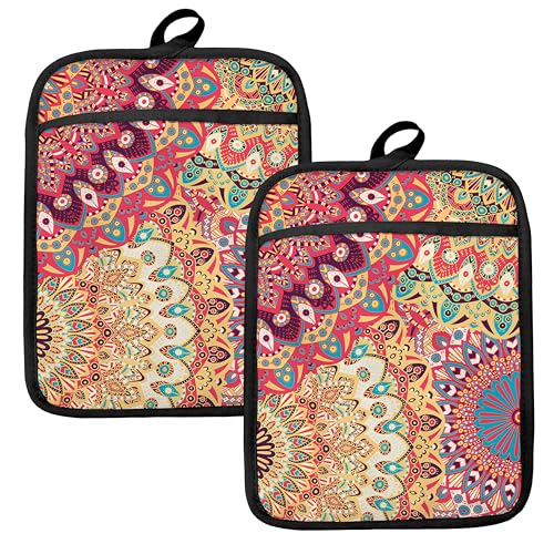Colorful Abstract Mandala Floral Pot Holders for Kitchen (Haodh-13)