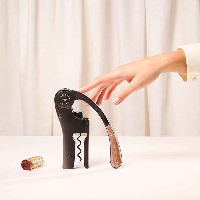 L’Atelier du Vin Oeno Motion Black & Wood Lever Corkscrew | Luxury Wine Bottle Opener Premium Gift Box Hand Made Wine Tasting Accessories, Sommelier, Bartenders, Table Centerpiece Designed In France