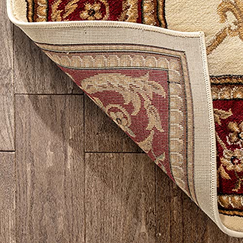Timeless Collection Fleur De Lis Ivory 5x7 Luxurious Traditional French Aubusson Oriental Area Rug Perfect for Living Room Bedroom or Dining Room Easy (5'3" x 7'3" (Rectangular) / Ivory)