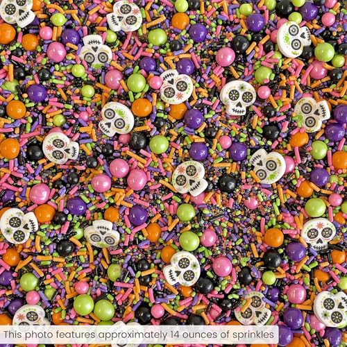 Dia De Los Muertos Sprinkle Mix (Black, Pink, Purple, Lime, Orange)