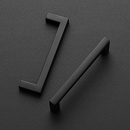 Matte Black Cabinet Handles Solid Cabinet Pulls 3 (Black / Flat Black 3-3/4'' Hole Center)