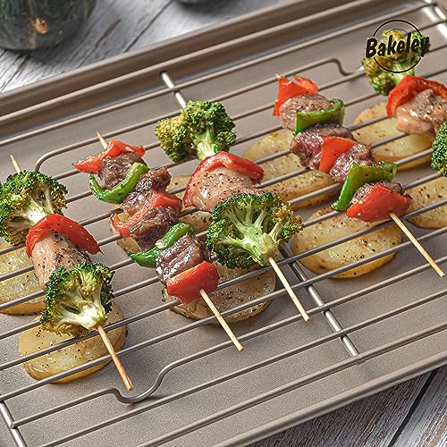 13 inch Baking Sheet Pan with Rack (Champagne Gold / 13 Inch)