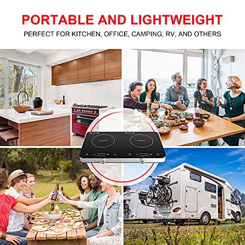Portable Double Induction Cooktop (Double Induction Cooktop with Knob Control)
