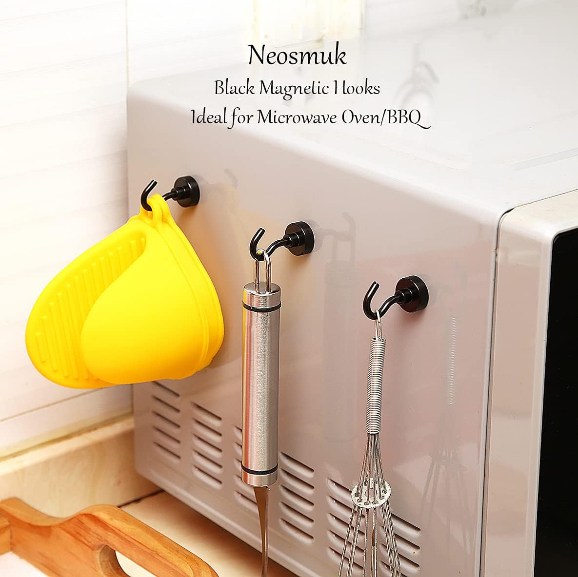 Neosmuk Magnetic Hooks, Cruise Ship Essentials, 30lb+ Heavy Duty Magnetic Hooks for Cruise Cabins, Refrigerator, Grill, Hanging, and Travel | Extra Strong Must-Haves Magnet Hook(Black,Pack of 12)