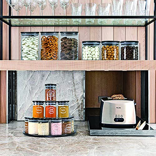 Glass Jars with Airtight Black Lids (6 Sets of 20oz)