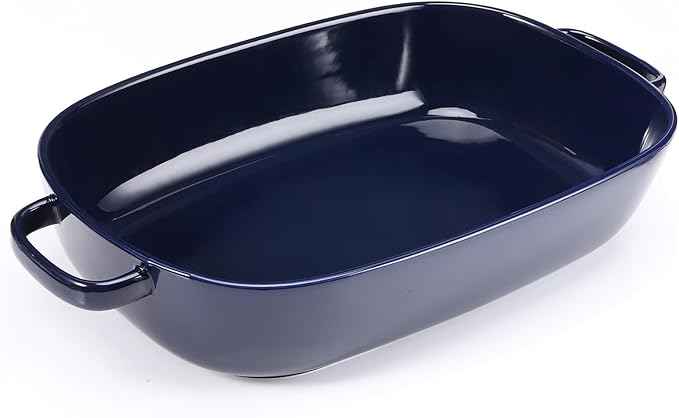 4.5 Quart Ceramic Baking Dish,Serving Bakeware for Casserole,Lasagna,Gratin,Broiling,Roasting,and Baking.Large Deep 14x10x3.11 inches Pan,Safe for Oven Microwave Refrigerator Disinfection Cabinet and
