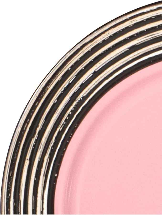 16 Piece Dinnerware Set, Ceramic Plates and Bowls Sets for 4, Microwave and Dishwasher Safe, Handcrafted Tree Bark Series Dish Set, Rose/Pink