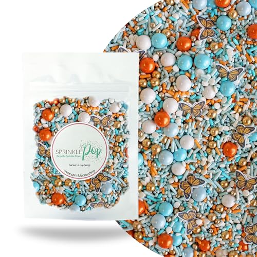 Monarch Butterfly Sprinkle Mix (Light Blue, Muted Light Blue, Orange, Black, White, Vintage Gold)