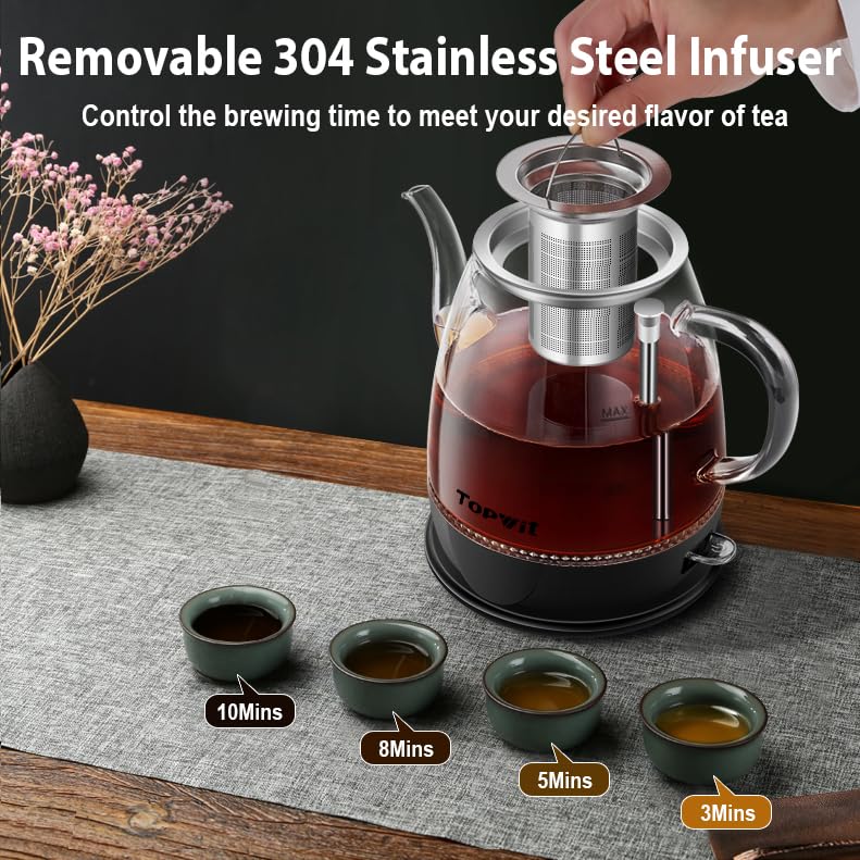 1L Glass Electric Kettle (Black / 1.1 Quarts)