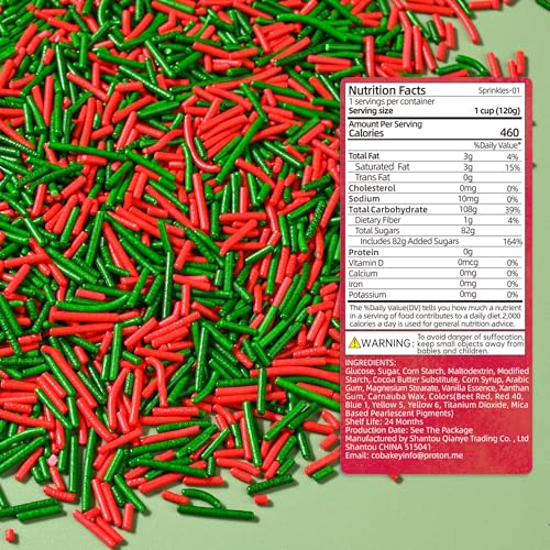Christmas Sprinkles for Cake Decorating (Christmas Jimmies)