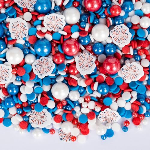 Edible Red White Blue Confetti Sprinkles (Patriotic Mix)