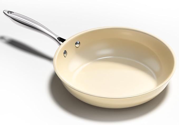 UUKRAVE Nonstick Ceramic Frying Pan Skillet, 11" Ceramic Saute Pans, Cooking Fry Pan with Stay-Cool Handle, Non-Toxic, PFAS-Free, All Stovetops (Gas, Electric & Induction), Dishwasher & Oven Safe
