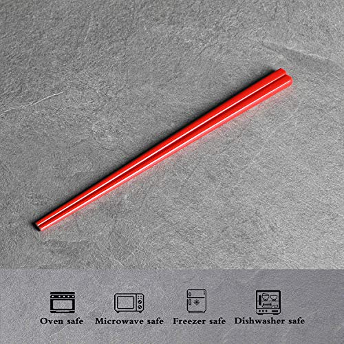 Ceramic Chopsticks Set of 5 (Red)