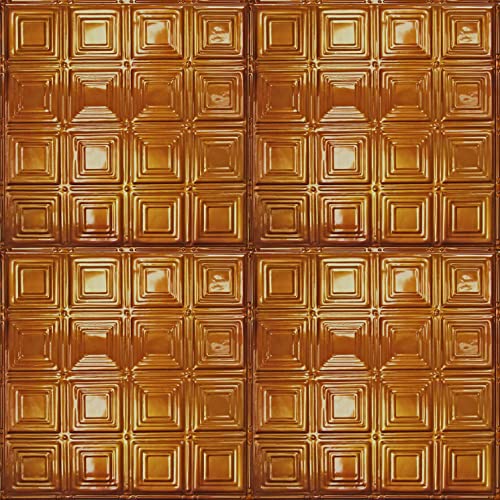 Tin Backsplash [5 (Pattern #20 Checkered Squares / Rustic Copper)