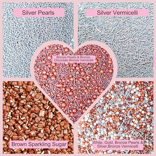 Rose Gold Edible Cake Sprinkles Mix