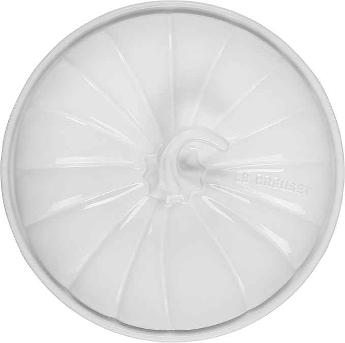 Le Creuset Stoneware Figural Pumpkin Baker with Lid, 9", White