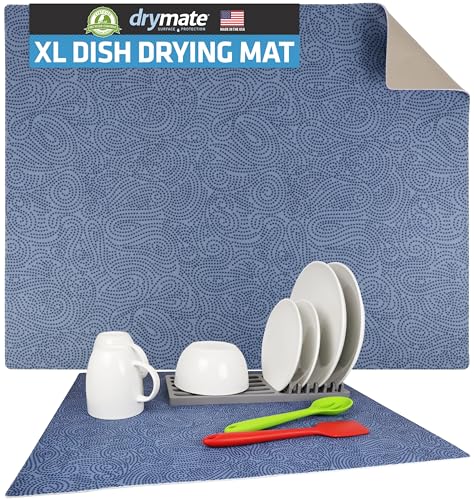 Jumbo XL Dish Drying Mat (Borage Blue Stucco / 19" x 24")