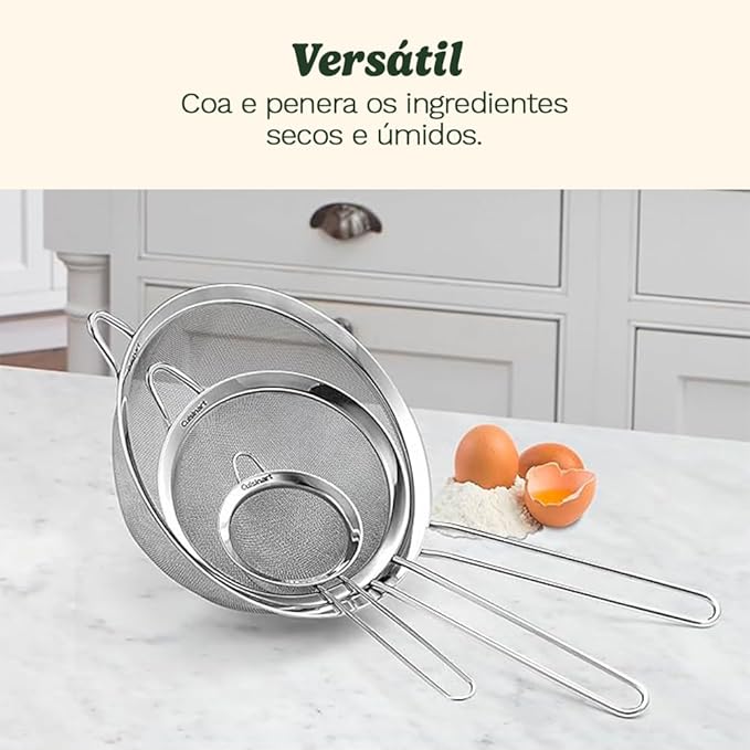 Cuisinart Mesh Strainers, 3 Count (Pack of 1) Set, CTG-00-3MS Silver