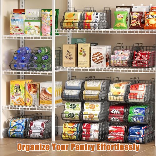 6 Pack Stackable Can Organizer for Pantry Cabinet Food Storage (6 Count)