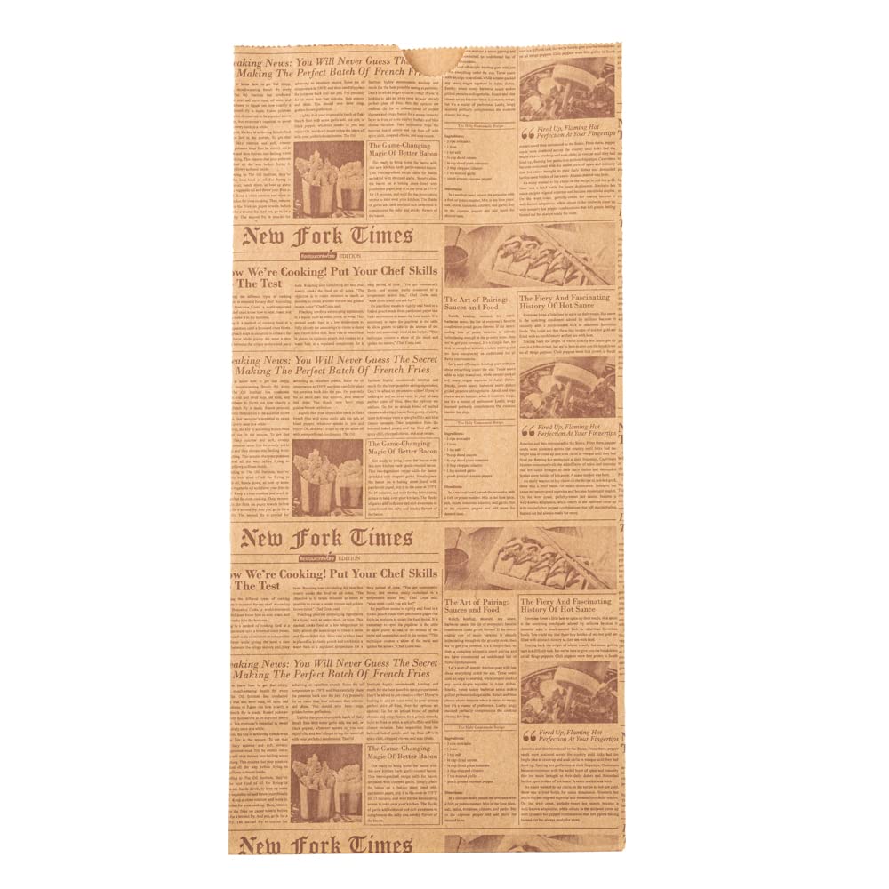 Bag Tek 8 Lb Disposable Lunch Bags 100 Sturdy Take Out Bags (8 lb / Kraft Newsprint)